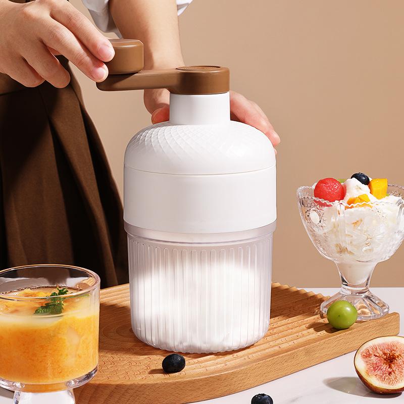 Shaved Ice Machine Mini Ice Crusher Hand Operated Shaved Ices Milkshake Maker Household Portable Small Hail Machine Kitchen Tool