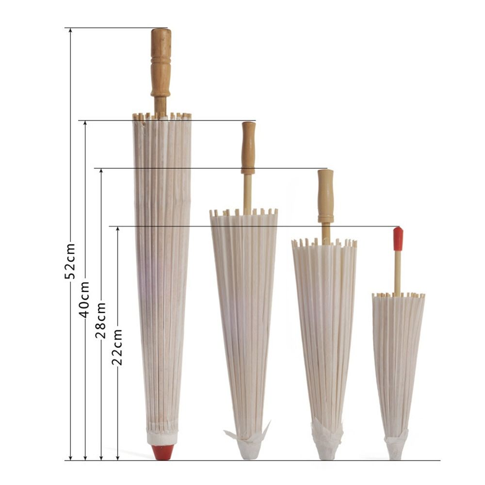 White Color Oil Paper Umbrella Vintage Style Decorative Umbrella  Festive Atmosphere