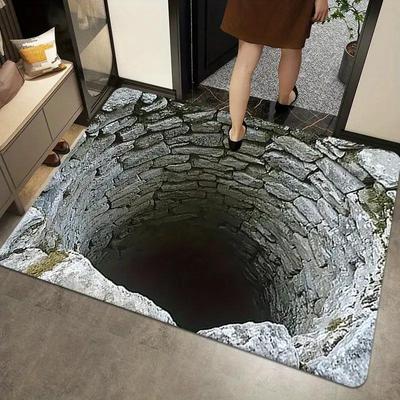 Коврик для двери с оптической иллюзией 60*90 см, 2D плоский приветственный коврик, подходит для внутреннего и наружного использования, идеально подходит для входных дверей, прихожих, спальни