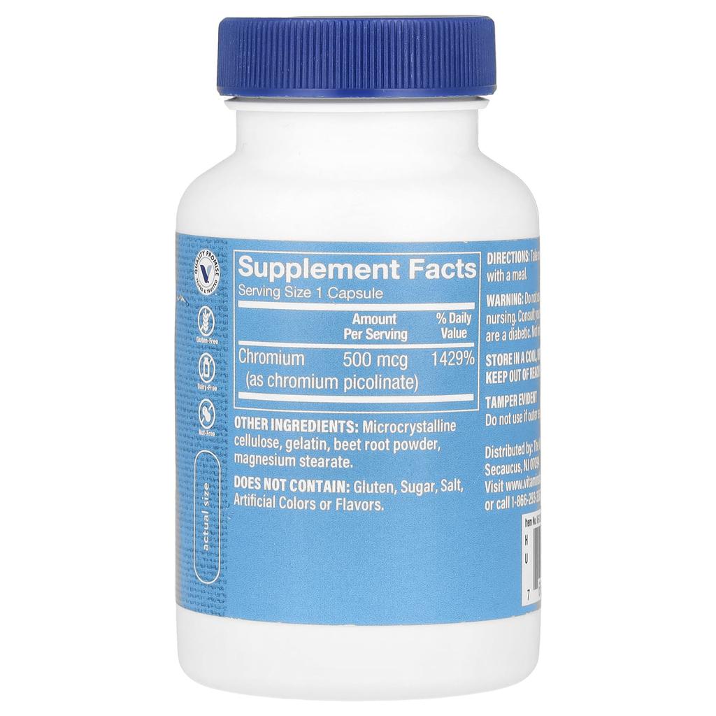 Chromium Picolinate, 500Mcg, 100 Capsules