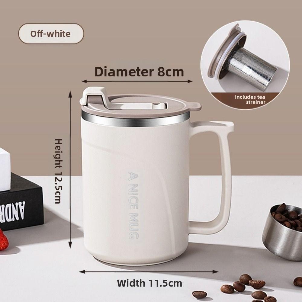 500ml Insulated Coffee Cup Double-layer Stainless Steel Thermos Cup Leak-proof Heat-resistant Vacuum Water Bottle Office Worker