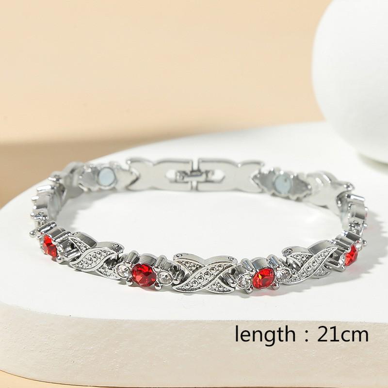 European & American Fashion Magnetic Bracelet with Colored Diamonds - Trendy, Versatile, and Cool Women's Bangle