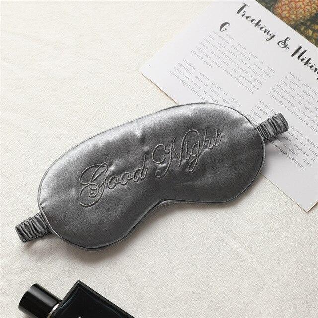Вышитая шелковая маска для сна, регулируемая кнопка, дорожная вентиляционная маска для сна, повязки на глаза с узором спокойной ночи для сна