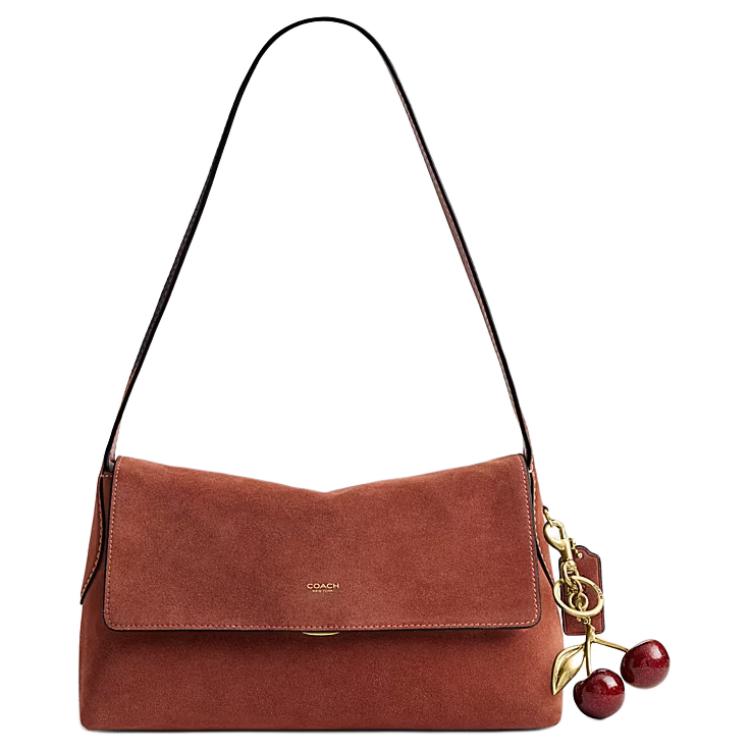 Coach Chelsea 30 Push Lock Shoulder Bag Large Women bags Brass Clay CEB52-B4AY