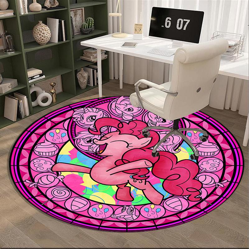 Fantasy Unicorn Parade round carpet Chair cushion Round Entryway Rug, Soft Round Rugs for Living Room, Bedroom, Circle Carpet decor gifts