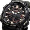 Casio World Time Quartz Wristwatch with Black Inverted LCD and Military Green Overseas Model AEQ-110W-3AV Men's Analog-Digital Display, [Used]