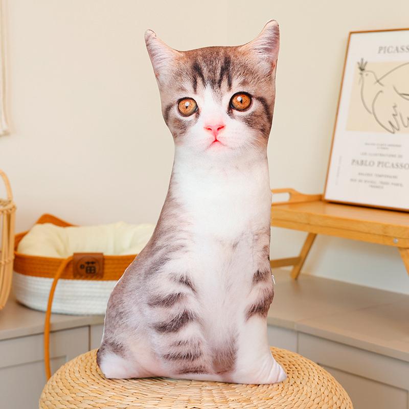 Плюшевая Реалистичная 3D Кукла-Кошка Мягкая Мультяшная Симуляция Кошки Тряпичная Кукла Плюшевая Подушка Набитая Кавайная Плюшевая Животная Игрушка Подушка