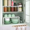 Органайзер для шкафа, набор из 2 полок, кухонные полки для столешницы, бамбуковая полка для специй, столешница и шкаф, штабелируемые, расширяемые, большие(Втч