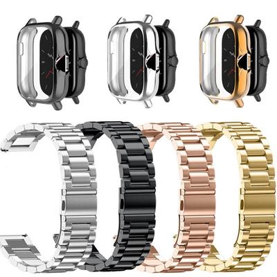 Защитный чехол для браслета для Amazfit Bip 3 5/Bip Pro 3/GTS 3 4, чехлы с ремешком для сенсорного экрана для Amazfit GTS 2/2 Mini, ремешок из нержавеющей стали
