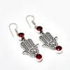 Mozambique Garnet Gemstone Handmade 925 Silver Plated Jewelry Earring 2.08"