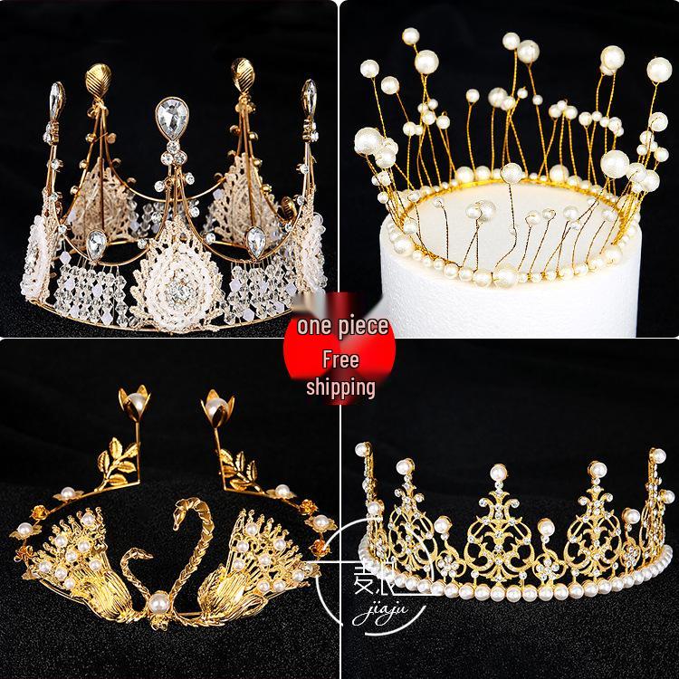 Pearl Crown Bride Cake Topper for Valentine's, Birthday, and Wedding Decor