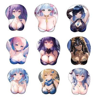 Genshin Impact 3D сексуальный силиконовый коврик для мыши геймерский мягкий коврик для мыши с поддержкой запястья аниме настольный коврик для запястья коврик для мыши
