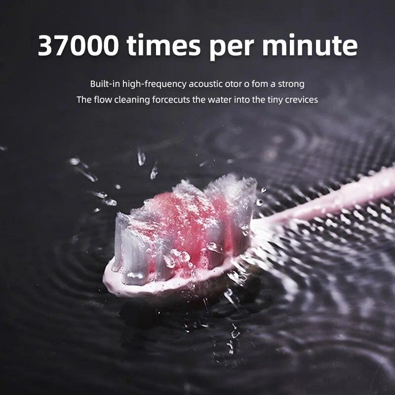 Electric Sonic Toothbrush Rechargeable Waterproof Electronic USB Charge Whitening Tooth Brushes Replacement Heads Adult