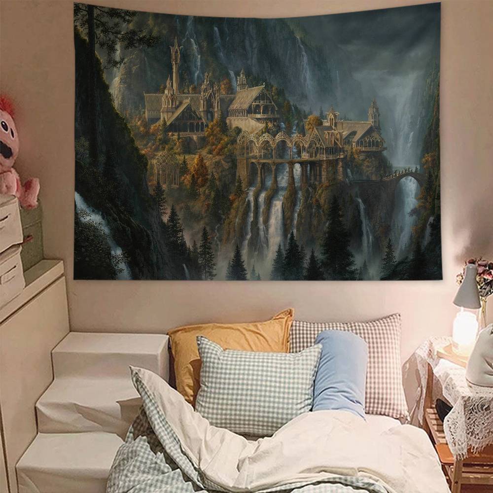 Adventure Film LLords Rings Tapestry Art Printing Japanese Wall Tapestry Anime Wall Hanging Home Decor