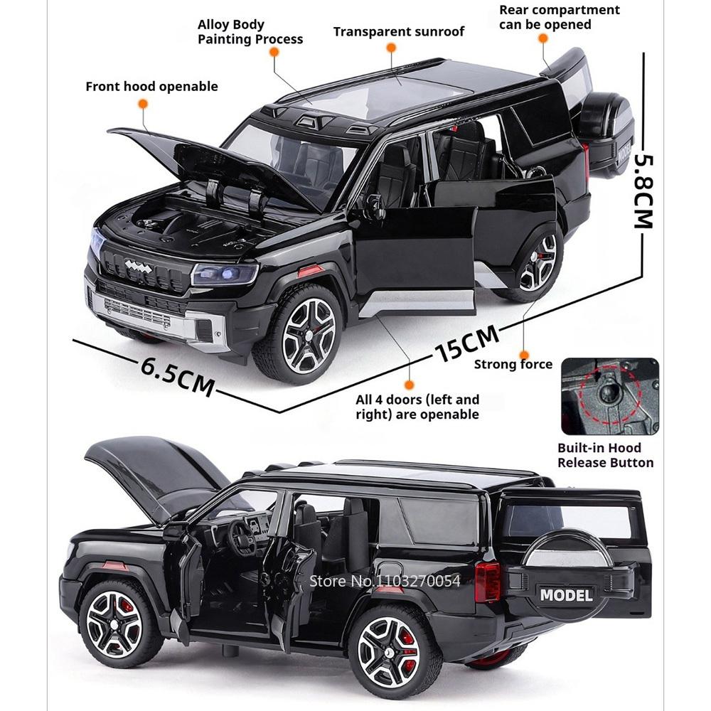 1:32 Byd Leopard 8 Yangwang U8 Модель из сплава Игрушки Литые машинки Двери открываются Сила возврата задних колес Транспортные средства Подарки на день рождения
