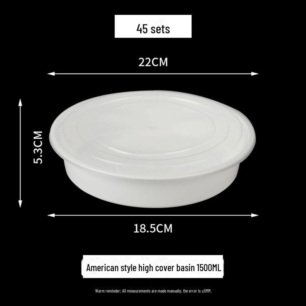 Thickened Milky White Disposable Round Lunch Box with Lid - Perfect for Takeaway and Snail Noodle Soup, Free Shipping