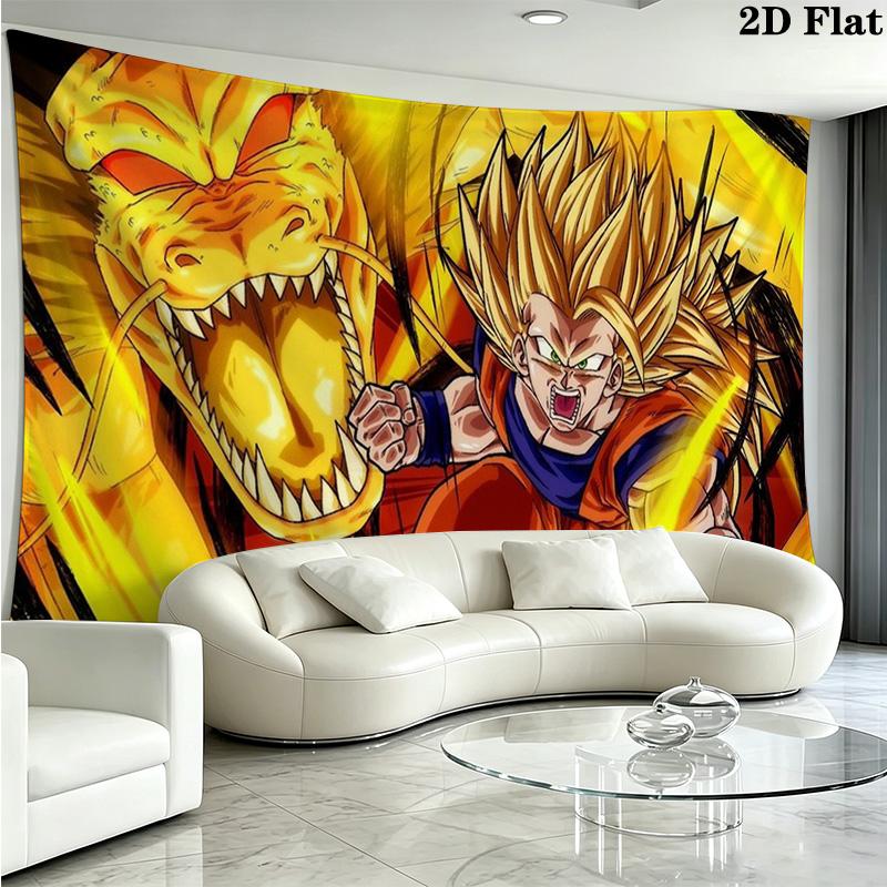 Anime Dragonball Wall Tapestry Aesthetic Wall Hanging Printed Fabric Blanket Decorative Tapestries for Bedroom Living Room Home Decor