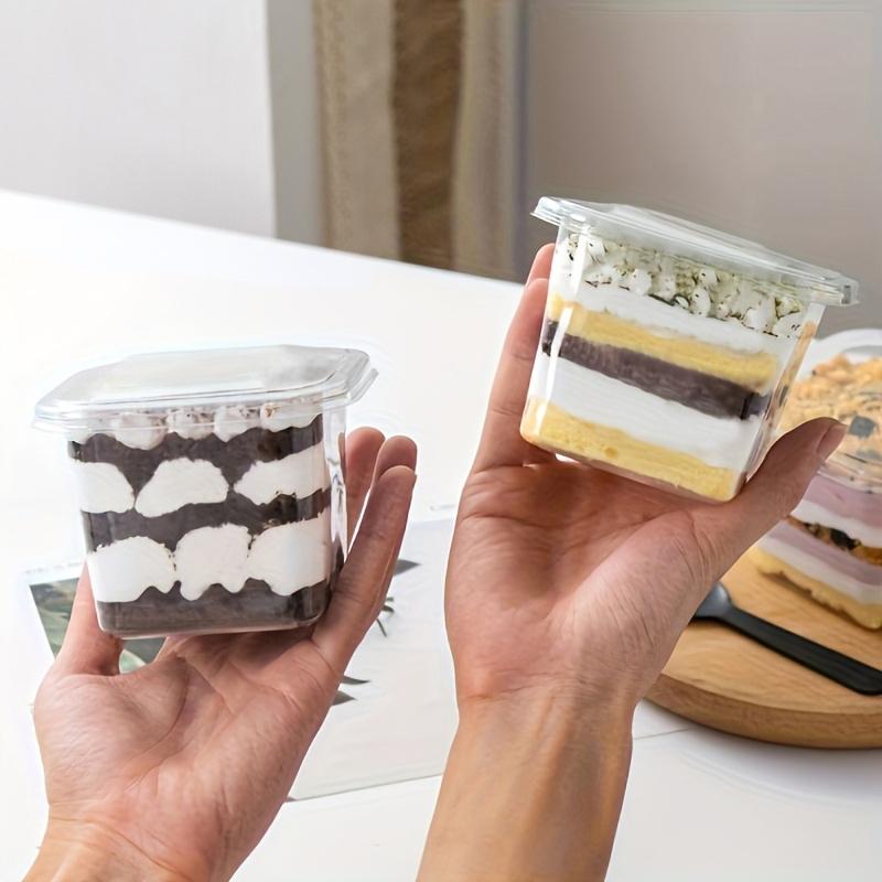 10/25/50 шт. Прозрачная упаковочная коробка для свадьбы, дня рождения, вечеринки, квадратная коробка с крышкой, контейнеры для еды из пластика 10x7,5x7 см