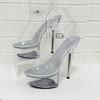 34 -43 Summer Sexy Super High Heels 15cm Stiletto Waterproof Platform Sandals Transparent Crystal Wedding Shoes Lfd