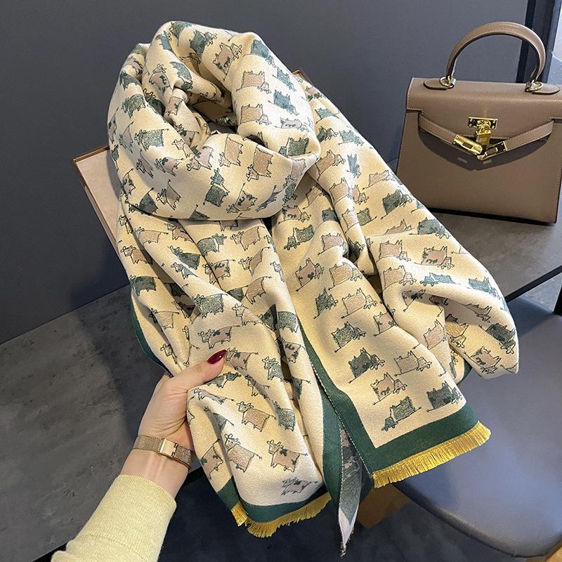 Premium High-quality Air-conditioned Room Shawl Outside Women's Summer Office Nap Imitation Cashmere Fringed Warm Scarf