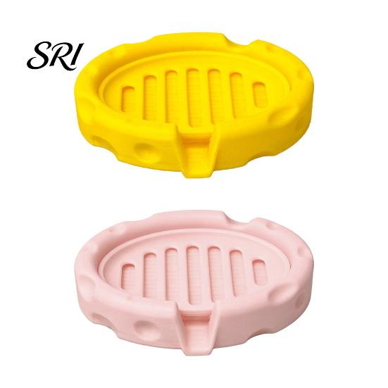 Macaron Color Soap Tray Box, Cheese Shape with Removable Drain Layer, Durable Holder for Bathroom Quick Cleaning Anti-Slip Holder, Countertop Stylish