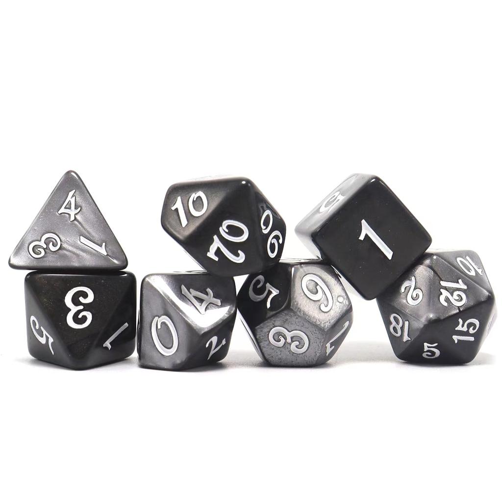 7 шт./лот, многогранные игральные кости из смолы D&D D4 D6 D8 D10 D% D12 D20, многогранные игральные кости TRPG, настольные игры