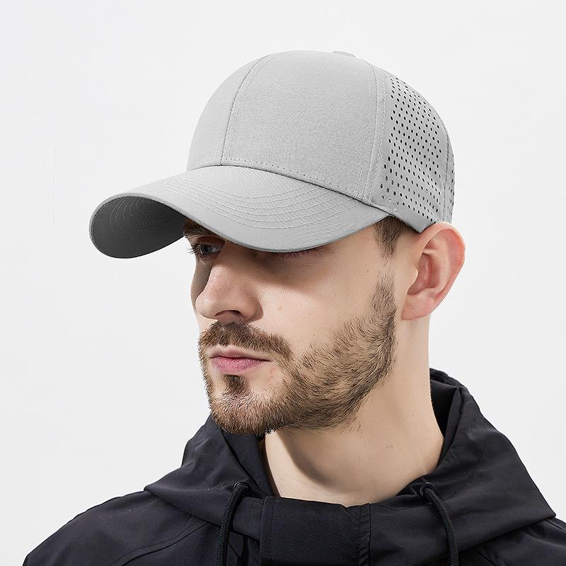 Hard-top Perforated Mesh Quick-drying Baseball Cap for Men Lightweight Breathable Simple and Sun-protective Outdoor Cap