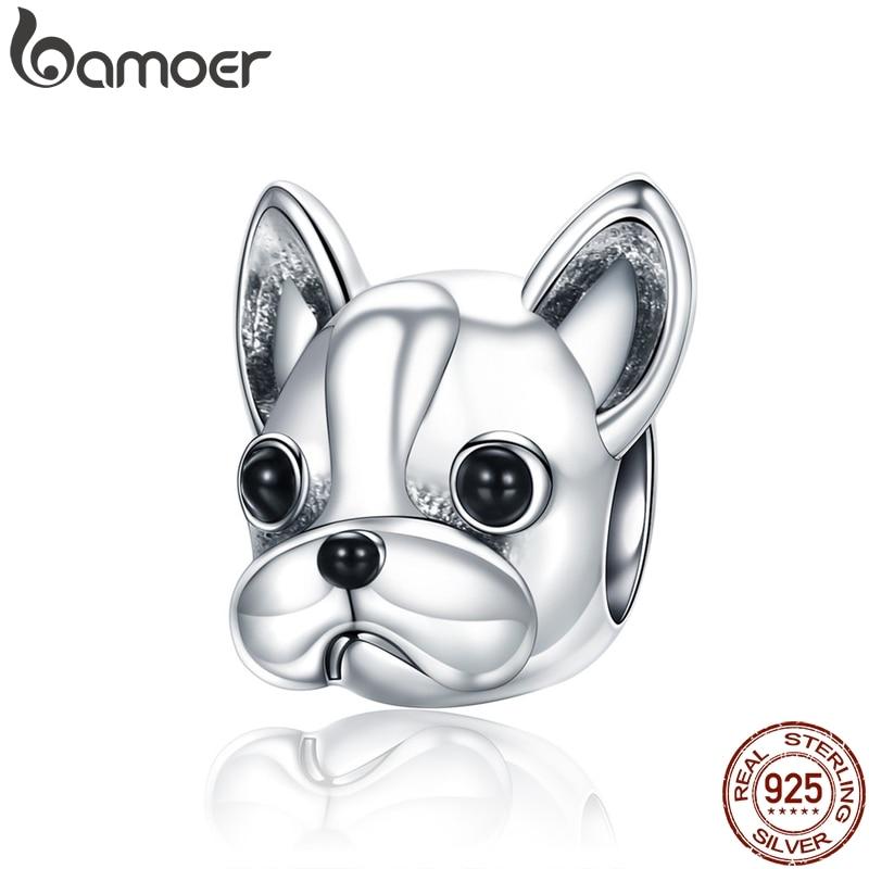 BAMOER 925 Sterling Silver A Dog 's Story Poodle Puppy French Bulldog Beads Charm Fit Bracelet