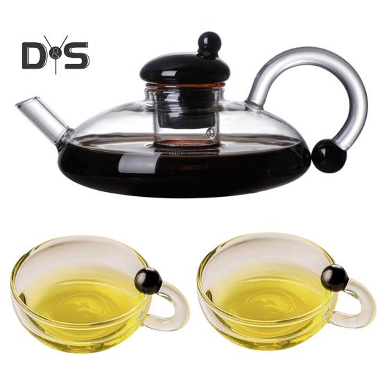 Стеклянный чайник со съемным фильтром для заваривания чая, термостойкий стеклянный чайник для листового чая, подходит для микроволновой печи, не содержит бисфенол-А, заварочный кувшин