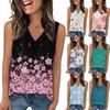 Майка женская повседневная с принтом мягкие летние топы без рукавов с V-образным вырезом