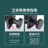 Indoor Home Bathroom Lock Hidden Button Double-sided Latch Door Lock Bedroom Solid Zinc Alloy Gold Double-sided Door Handle