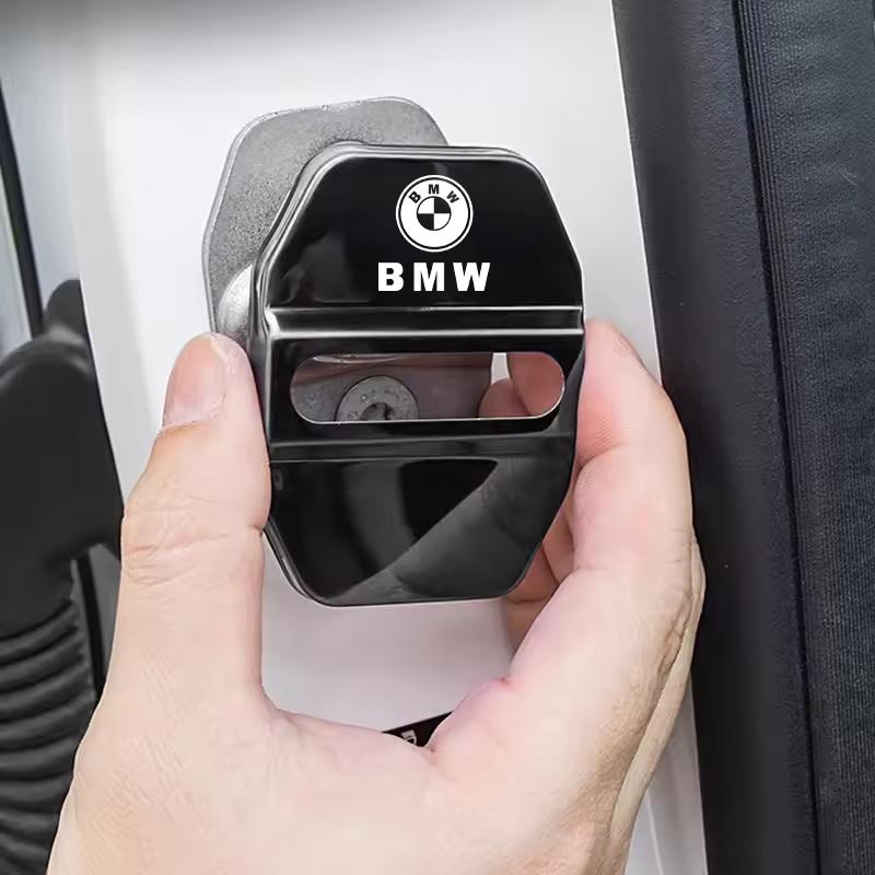 FA54Pcs Zinc Alloy Car Door Lock Buckle Protection Cover Anti-Collision Shock Absorbing Cushion Stickers For BMW G80 G06 G07 G42 G