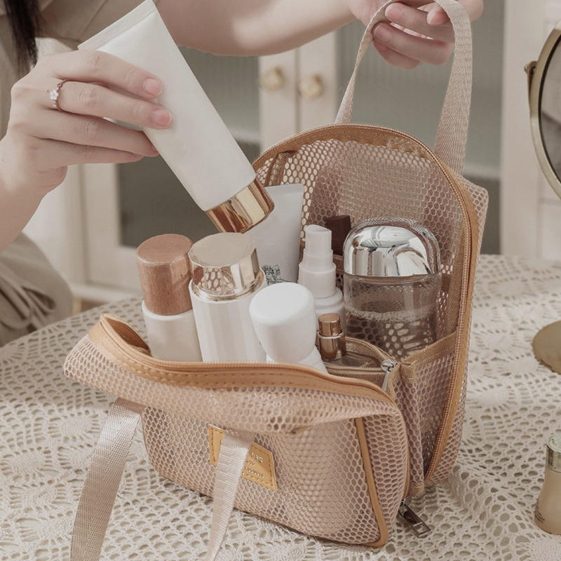 Mesh Cosmetic Bag Zipper Toiletry Organizer Makeup Bags Multifunctional Women Lipstick Key Coin Purse Pouch Handbags New Gift
