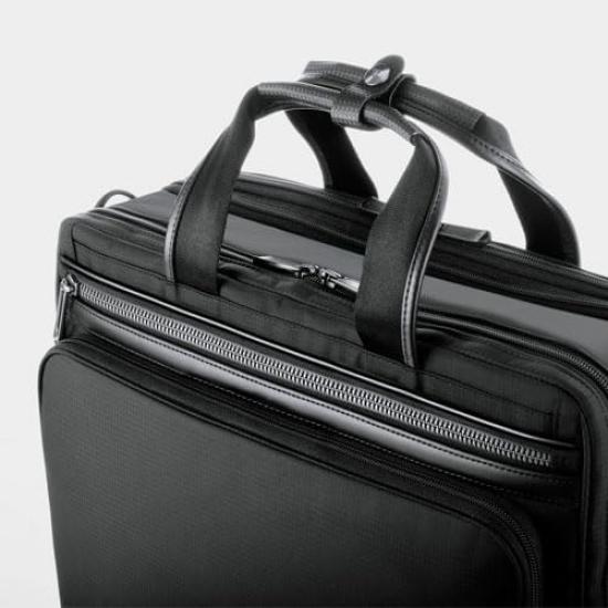 Легкая деловая сумка Ace Gene Flexlite Fit, 43 см, формат B4, 2 отделения, расширяемая, с отделением для ПК, 54560 01 (черный)