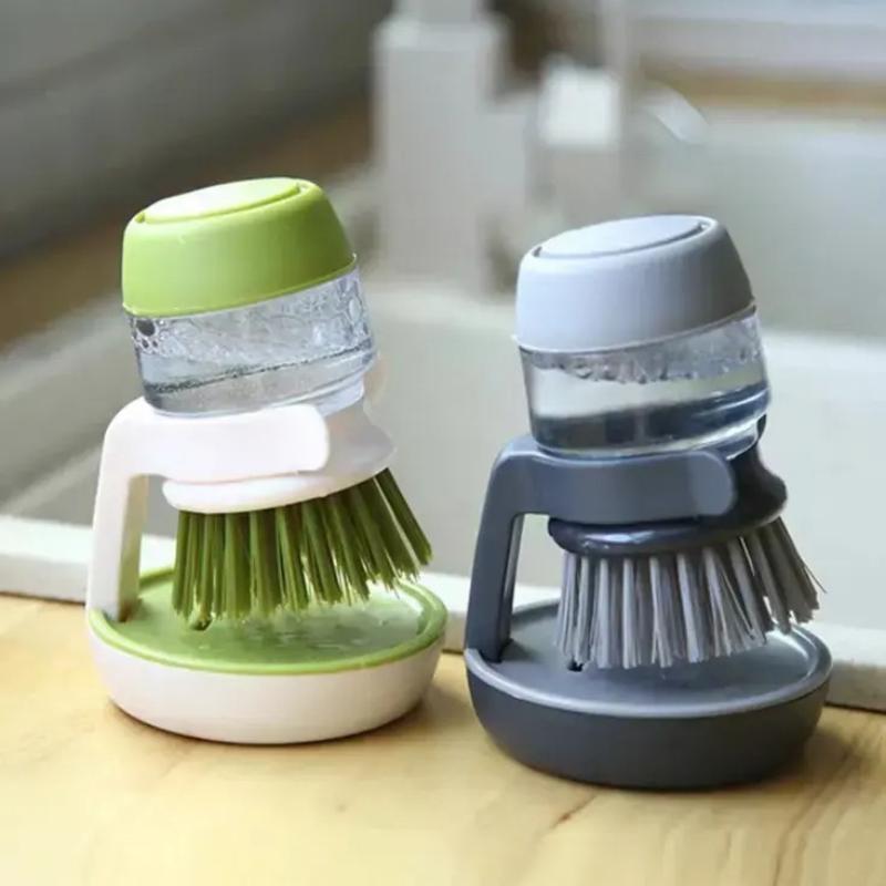 Щетка для посудомоечной машины с дозатором мыла Щетка для чистки кастрюль Инструмент для очистки от загрязнений Удаление накипи Щетка для мытья посуды без жира Щетка для кастрюль