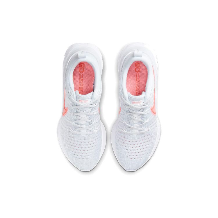 Nike Женские беговые кроссовки Wmns React Infinity Run Flyknit 2 Белый Ярко-красный CT2423-004