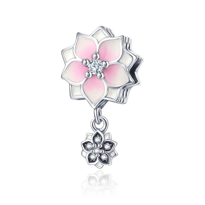 100% S925 Sterling Silver Pendant Sparkling Snowflake Rose Daisy Flower Bee Clip Charm Bead Fit Original Bracelet Jewelry