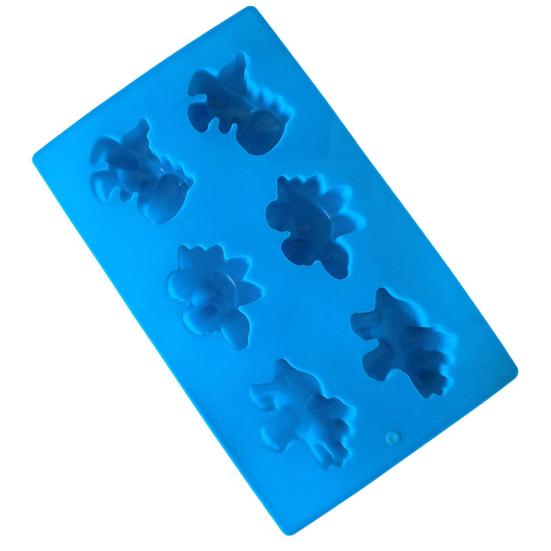 Форма для шоколада «Динозавр», 6-гнездная силиконовая форма для льда с антипригарным покрытием, гибкие формы для желейного льда, высоко-низкотемпературные формы для чизкейка и пудинга