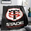 1PC Stade Toulousain Print Flannel Blanket, High quality Comfortable for All Seasons, Home Decor, Warmth and Comfort, Perfect for Christmas Gifts178