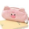 Cute Plush Pink Pig Pencil Case Children's Stationery Organizer Pen Bag Portable Large Capacity Pen Bag Student