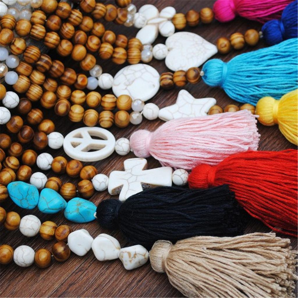Elegant Long Tassel Pendant Sweater Women Turquoise Beads Necklace Chain Jewelry