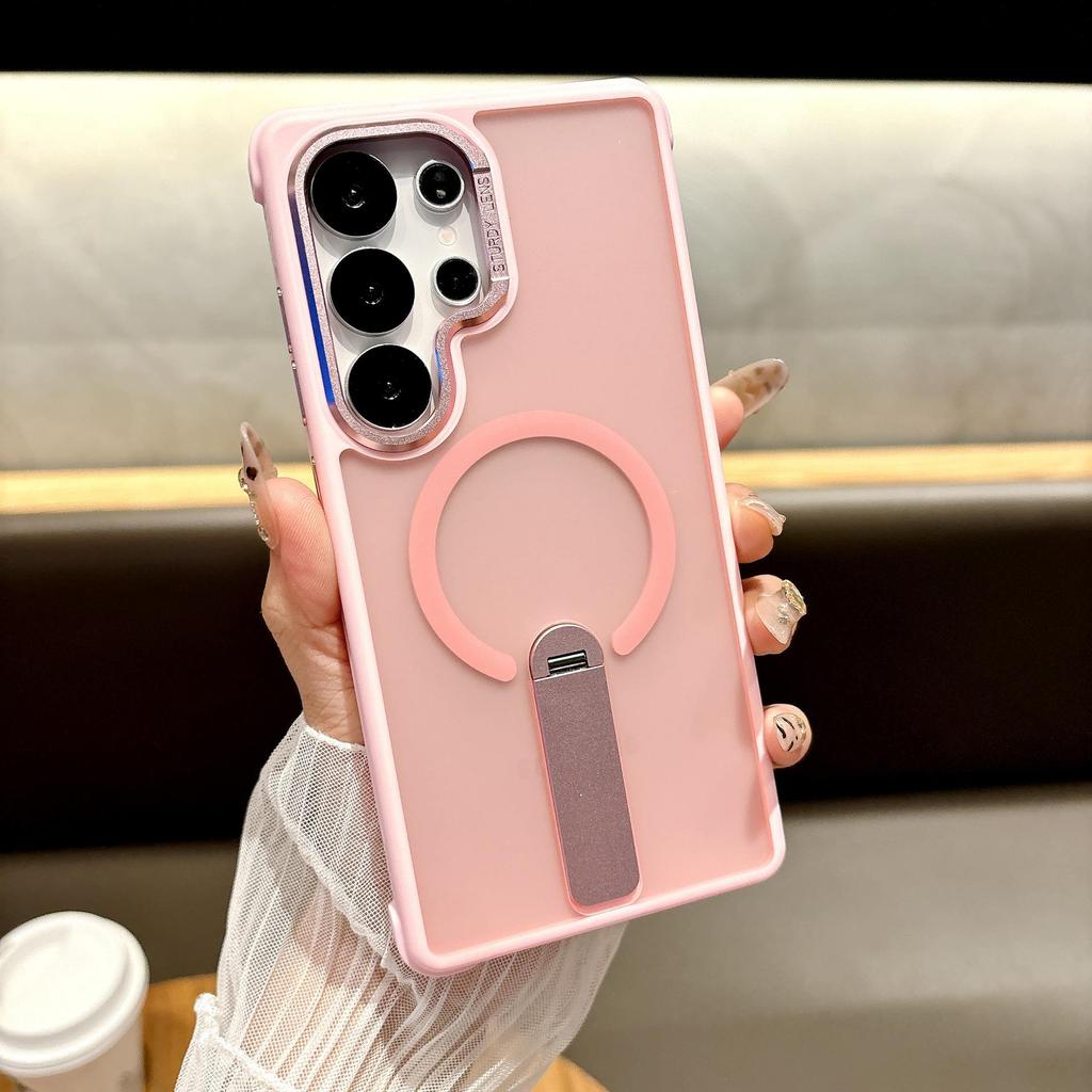 Samsung S25 Ultra Magnetic Phone Case, Frosted Stand, S24+ Drop-proof Protection