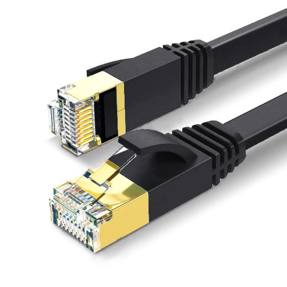 LAN ETHERNET FLAT NETWORK CABLE SFTP CAT7 2m black