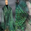 100x150cm Mesh Fabric Colorful Peacock Feather Hollow Perspective Designer Lightweight Hanfu Cloth Diy Apaprel Sewing Fabric