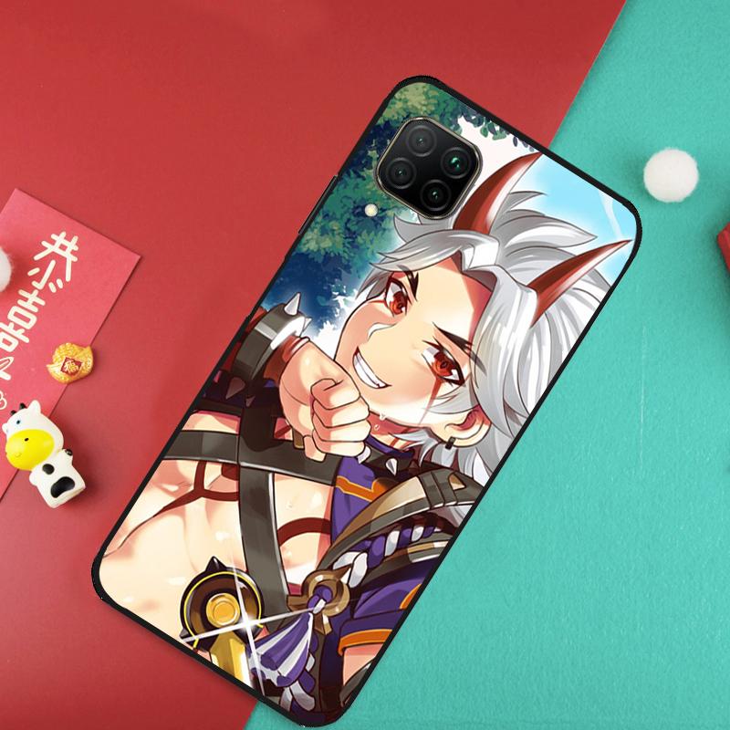 Чехол Genshin Impact Аратаки Итто для Huawei Nova Y73 Y70 Y72 Y60 Y90 Y61 Y91 8i 7i 11i 12i 12s 9 10 SE P20 P30 P40 Lite