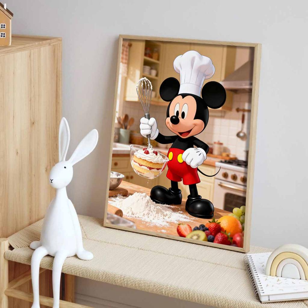 Disney Diamond Art Painting Kit Mickey Chef 5D Diamond Painting Dot Art Home Wall Decor