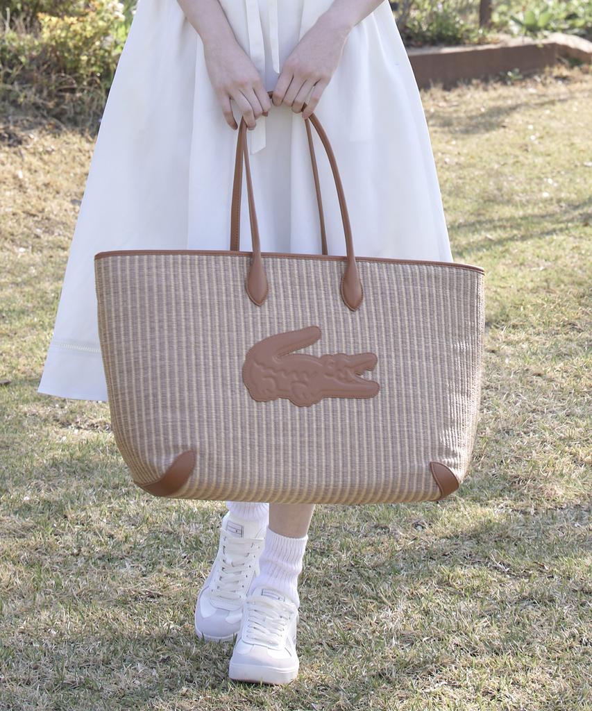 Женская летняя сумка-шоппер Lacoste из рафии Nf5247P56G K02