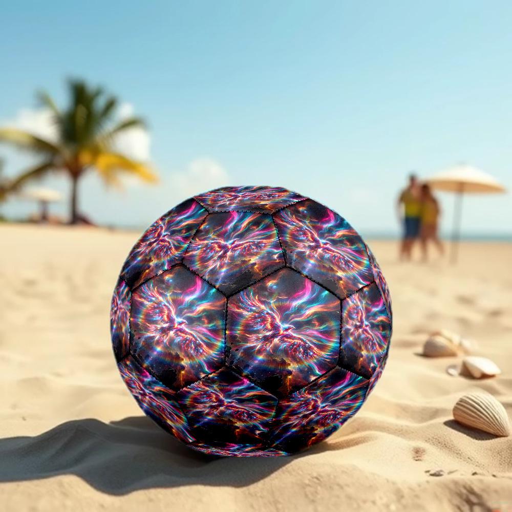 1pc Colorful Phoenix Size 5 Soccer Ball Suitable for Match Training & Outdoor Use, Durable for Competitive Games, Tournaments Football, Practice - Mul