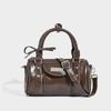 Niche High End Bowling Handbag Bag for Women's Bright Leather New Fashionable and Versatile Hot Girl Commuting One Shoulder Cross Slide Bag