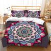 Bohemian Lotus King Queen Duvet Cover Boho Mandala Bedding Set For Kids Teens Adults Exotic Flowers 2/3pcs Polyester Quilt Cover